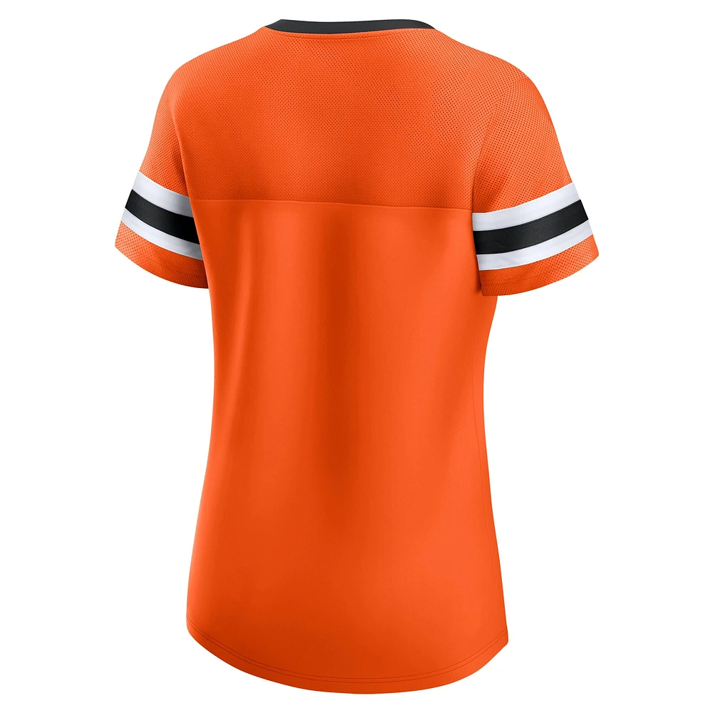 Women's Fanatics Orange Philadelphia Flyers Iconic Athena Lace-Up T-Shirt
