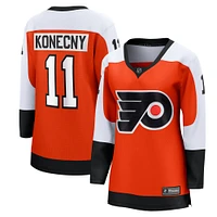 Women's Fanatics Travis Konecny Orange Philadelphia Flyers Home Breakaway Player Jersey