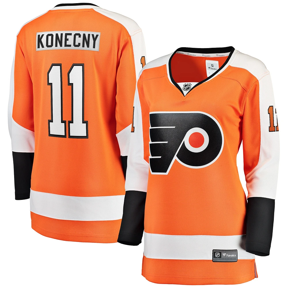 Women's Fanatics Travis Konecny Orange Philadelphia Flyers Home Premier Breakaway Player Jersey