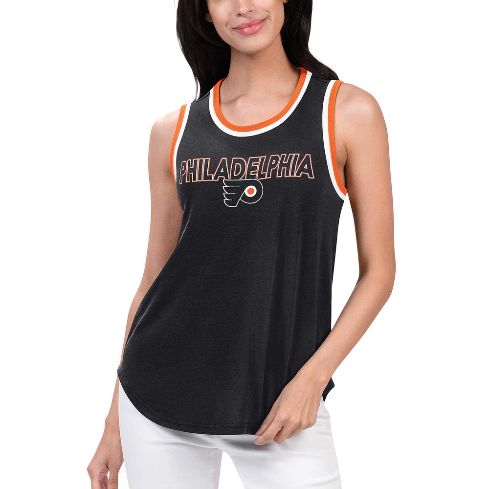 Women's G-III 4Her by Carl Banks Black Philadelphia Flyers Strategy Tank Top