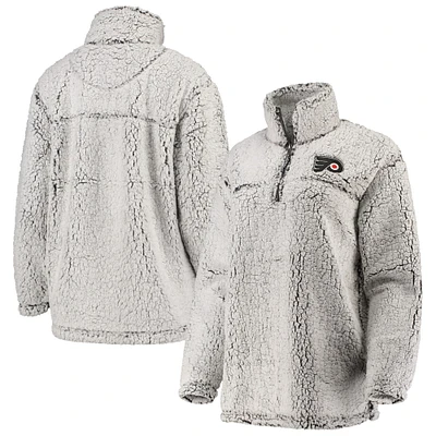 G-III 4Her by Carl Banks Gris pour femme Flyers de Philadelphie Sherpa Veste à enfiler zippée