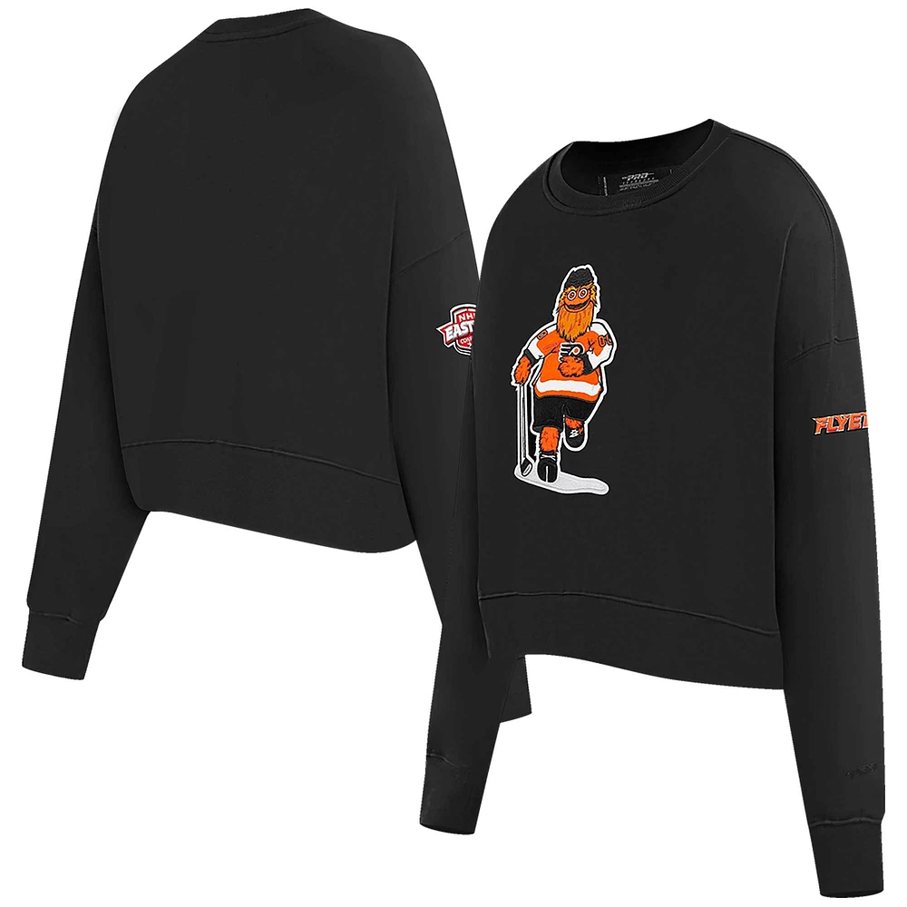 Sweat-shirt à col rond avec mascotte des Flyers de Philadelphie Pro Standard noir pour femmes