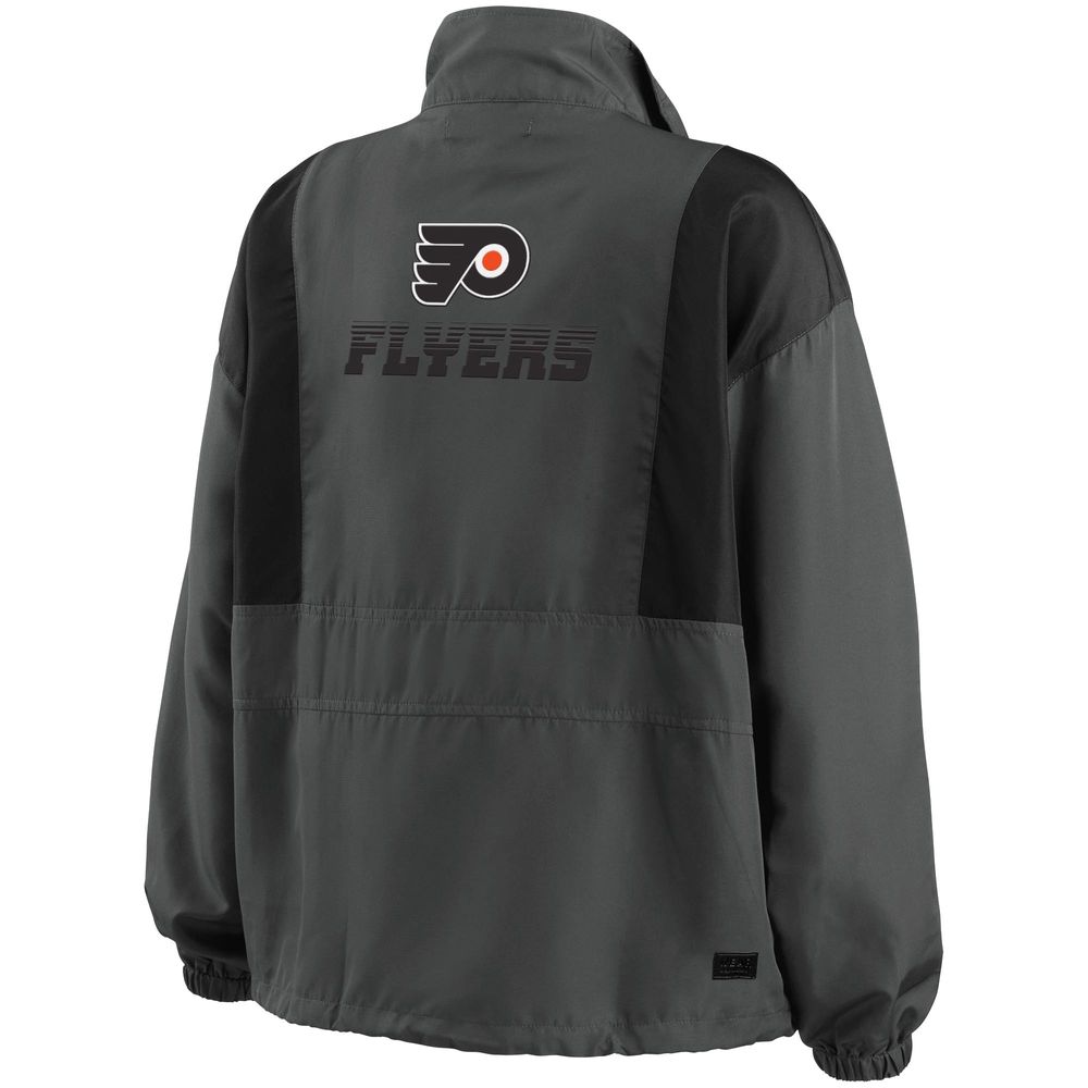 Women's WEAR by Erin Andrews Charcoal Philadelphia Flyers Popover Packable Half-Zip Jacket