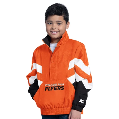 Haut à enfiler demi-zippé orange pour jeunes Flyers de Philadelphie Prospect