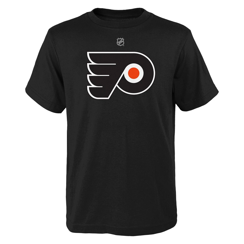 T-shirt noir avec logo principal des Flyers de Philadelphie pour jeunes