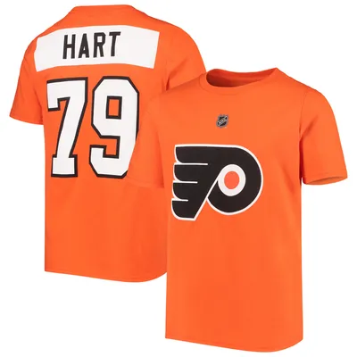 Carter Hart Philadelphia Flyers Youth Player Name & Number T-Shirt - Orange