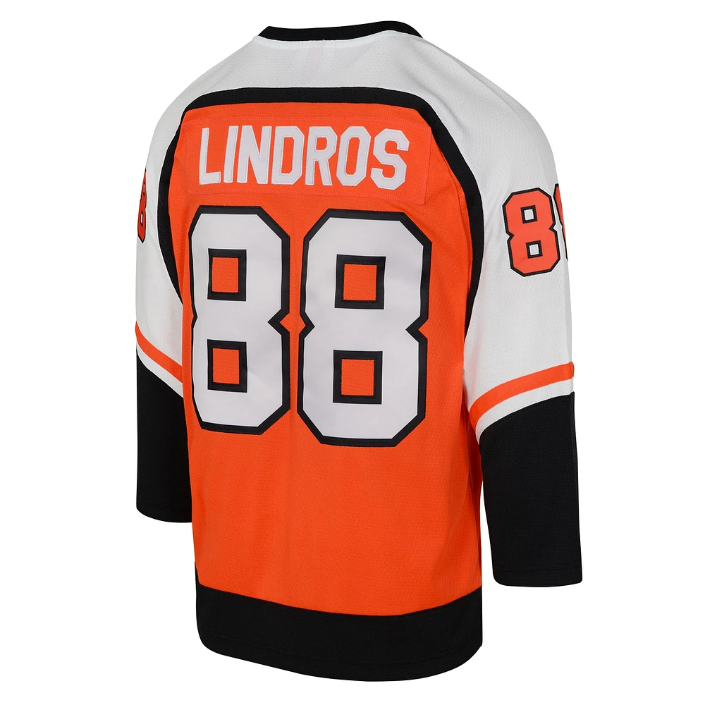 Youth Mitchell & Ness Eric Lindros Orange Philadelphia Flyers 1996/97 Power Play 2.0 Player Jersey with Captain Patch