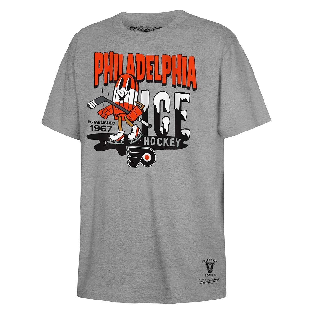 Youth Mitchell & Ness Gray Philadelphia Flyers Popsicle T-Shirt