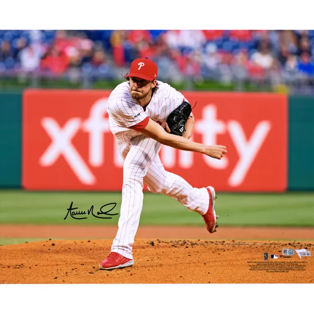 Aaron Nola of the Philadelphia Phillies throws a pitch against the