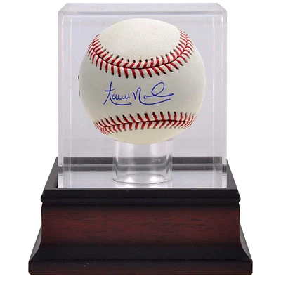 Aaron Nola Philadelphia Phillies Autographed Baseball & Mahogany Baseball Display Case