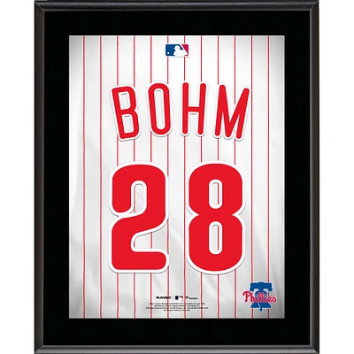 Plaque de joueur sublimée avec numéro de maillot des Philadelphia Phillies de 10,5" x 13" d'Alec Bohm