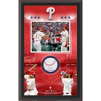 Bryce Harper & Trea Turner Philadelphia Phillies Autographed Framed Baseball with Shadowbox Collage