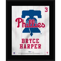 Autographed Philadelphia Phillies Bryce Harper Fanatics Authentic Framed  White Nike Replica Jersey Collage