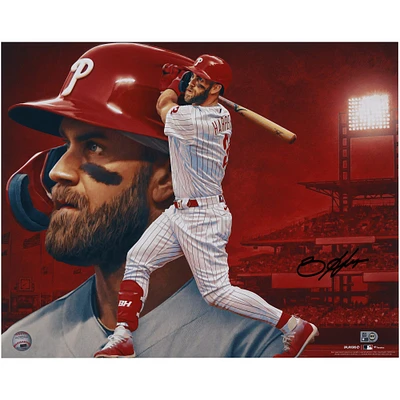 Bryce Harper Philadelphia Phillies Autographed 16" x 20" Photo Print - Art by Brian Konnick