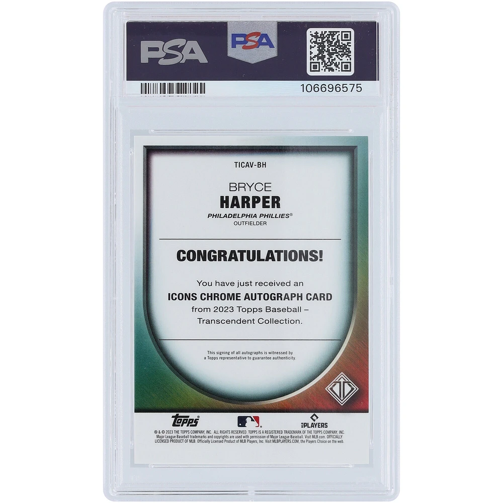 Carte autographiée Topps Transcendent Icons 2023 rouge chromé #TICAV-BH #1/5 PSA 10 cartes authentifiées