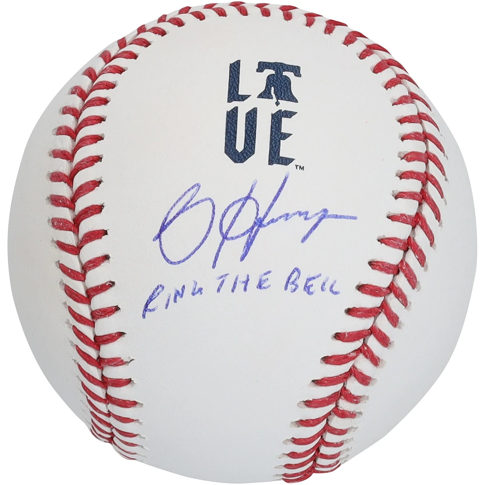 Bryce Harper Philadelphia Phillies Autographed 2024 City Connect Baseball with "Ring The Bell" Inscription