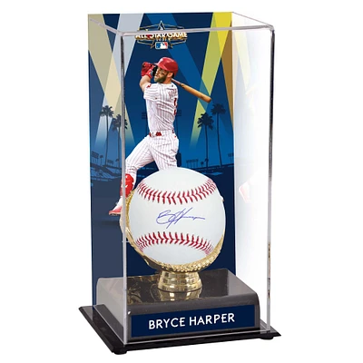 Bryce Harper Philadelphia Phillies Autographed Baseball and 2022 MLB All-Star Game Gold Glove Display Case with Image