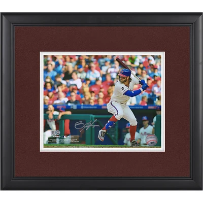 Bryce Harper Philadelphia Phillies Autographed Framed 8'' x 10'' Batting Stance in Cream Jersey Horizontal Photograph