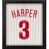 Bryce Harper Philadelphia Phillies Autographed Framed White Nike Authentic Jersey Shadowbox 