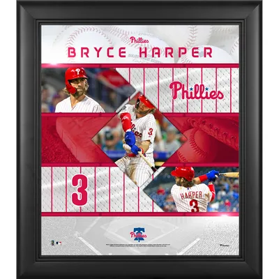 Framed Bryce Harper Philadelphia Phillies Autographed White Nike
