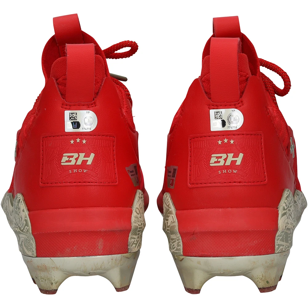Bryce Harper Philadelphia Phillies Game-Used Red Under Armour Cleats vs. Washington Nationals on March 27, 2025 - 1-4, HR, 1 BB, 2 R