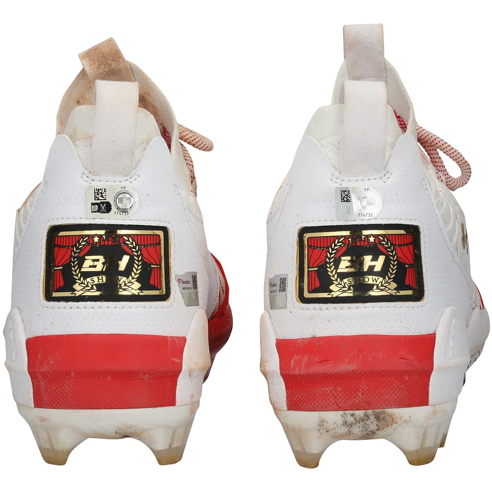 Bryce Harper Philadelphia Phillies Game-Used White/Red Under Armour Cleats vs. Washington Nationals on March 30, 2025