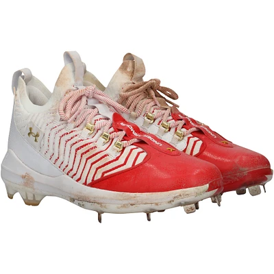 Bryce Harper Philadelphia Phillies Game-Used White/Red Under Armour Cleats vs. Washington Nationals on March 30, 2025