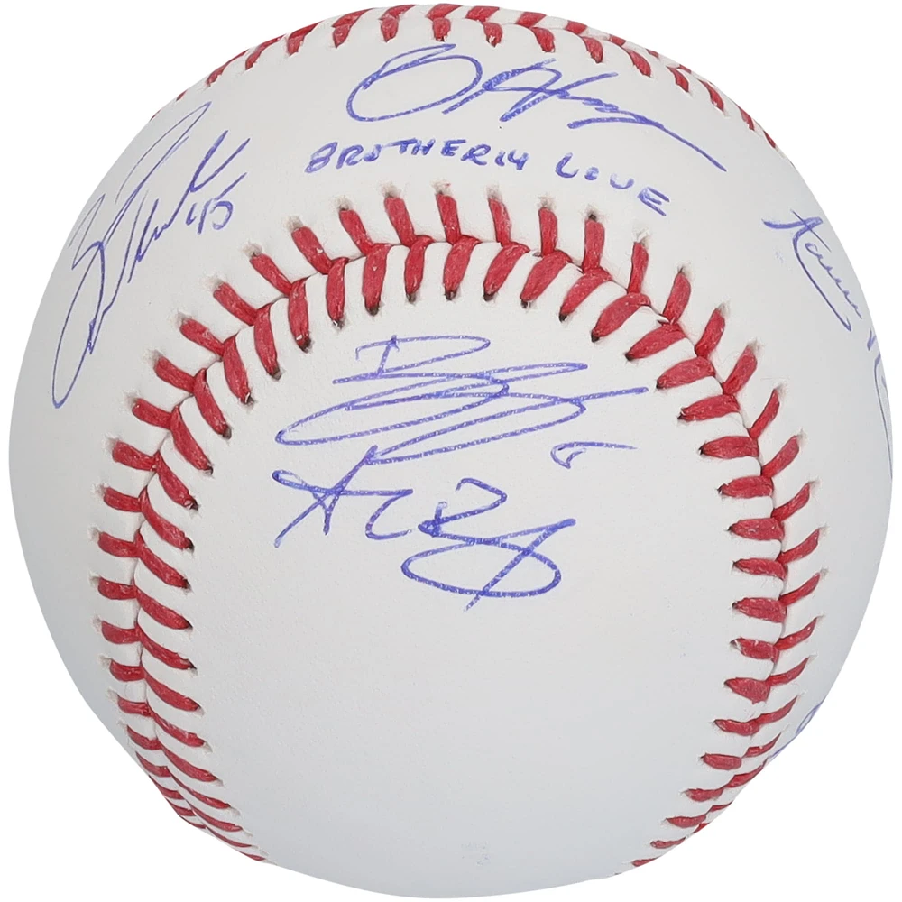 Bryce Harper, Trea Turner, J.T. Realmuto, Zack Wheeler, Alec Bohm, Bryson Stott & Aaron Nola Philadelphia Phillies Autographed Baseball with "Brotherly Love" Inscription