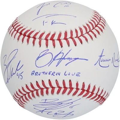 Bryce Harper, Trea Turner, J.T. Realmuto, Zack Wheeler, Alec Bohm, Bryson Stott & Aaron Nola Philadelphia Phillies Autographed Baseball with "Brotherly Love" Inscription