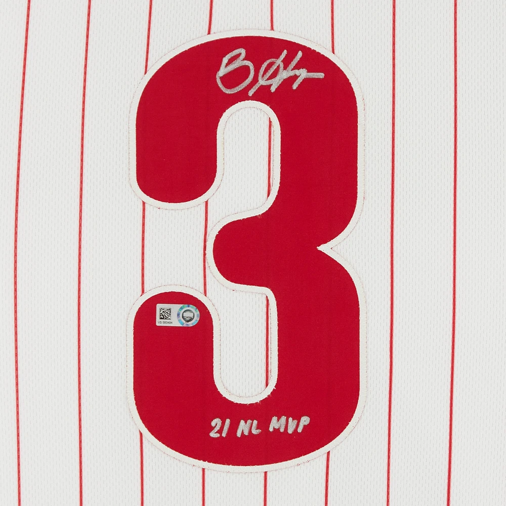 Bryce Harper White Philadelphia Phillies Autographed Nike Authentic Jersey with "21 NL MVP" Inscription
