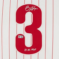 Bryce Harper White Philadelphia Phillies Autographed Nike Authentic Jersey with "21 NL MVP" Inscription