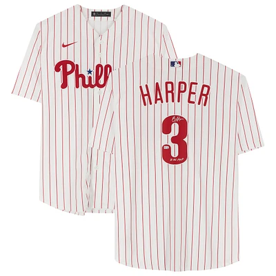 Bryce Harper White Philadelphia Phillies Autographed Nike Replica Jersey with "21 NL MVP" Inscription