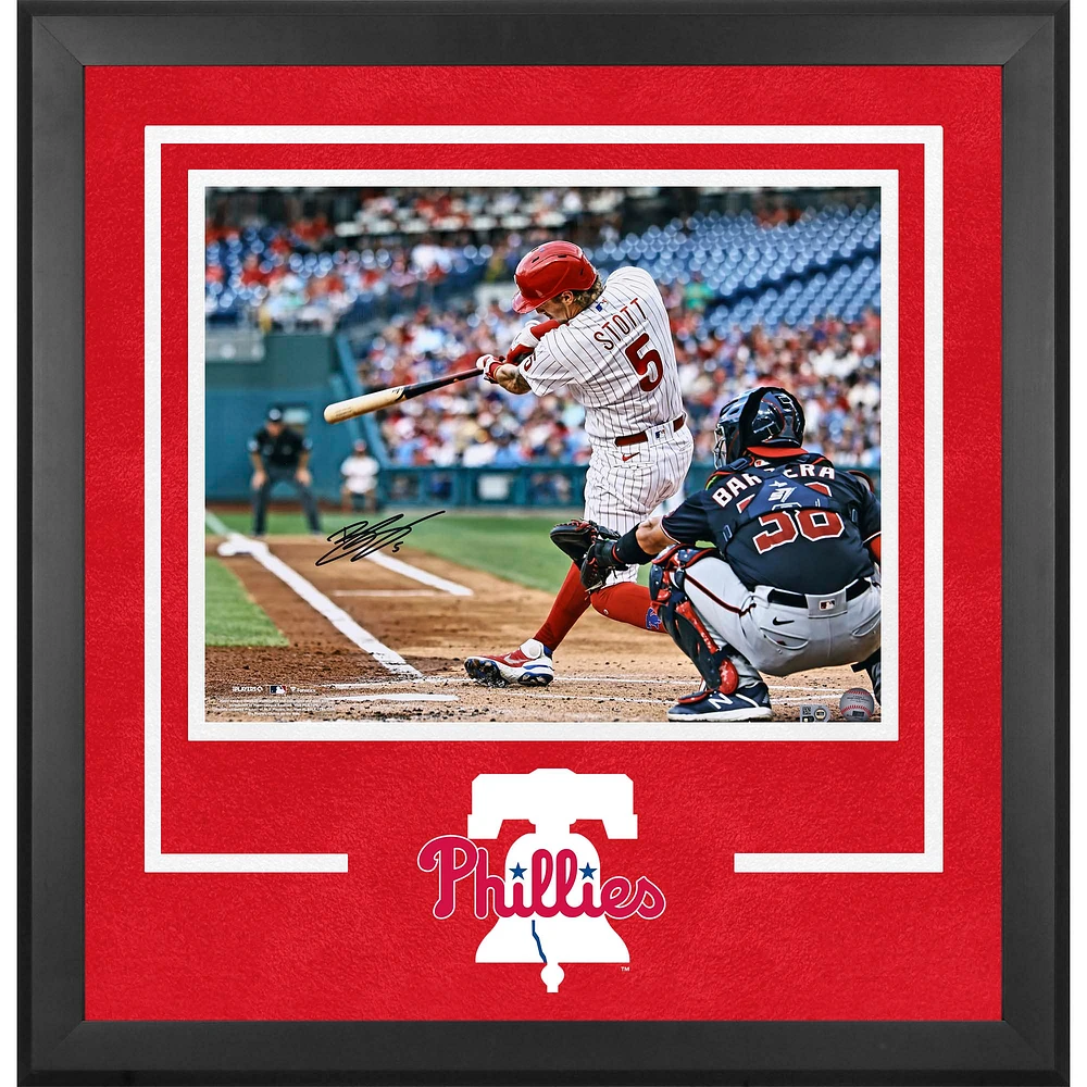 Bryson Stott Philadelphia Phillies Autographed Deluxe Framed 16" x 20" Hitting Photograph