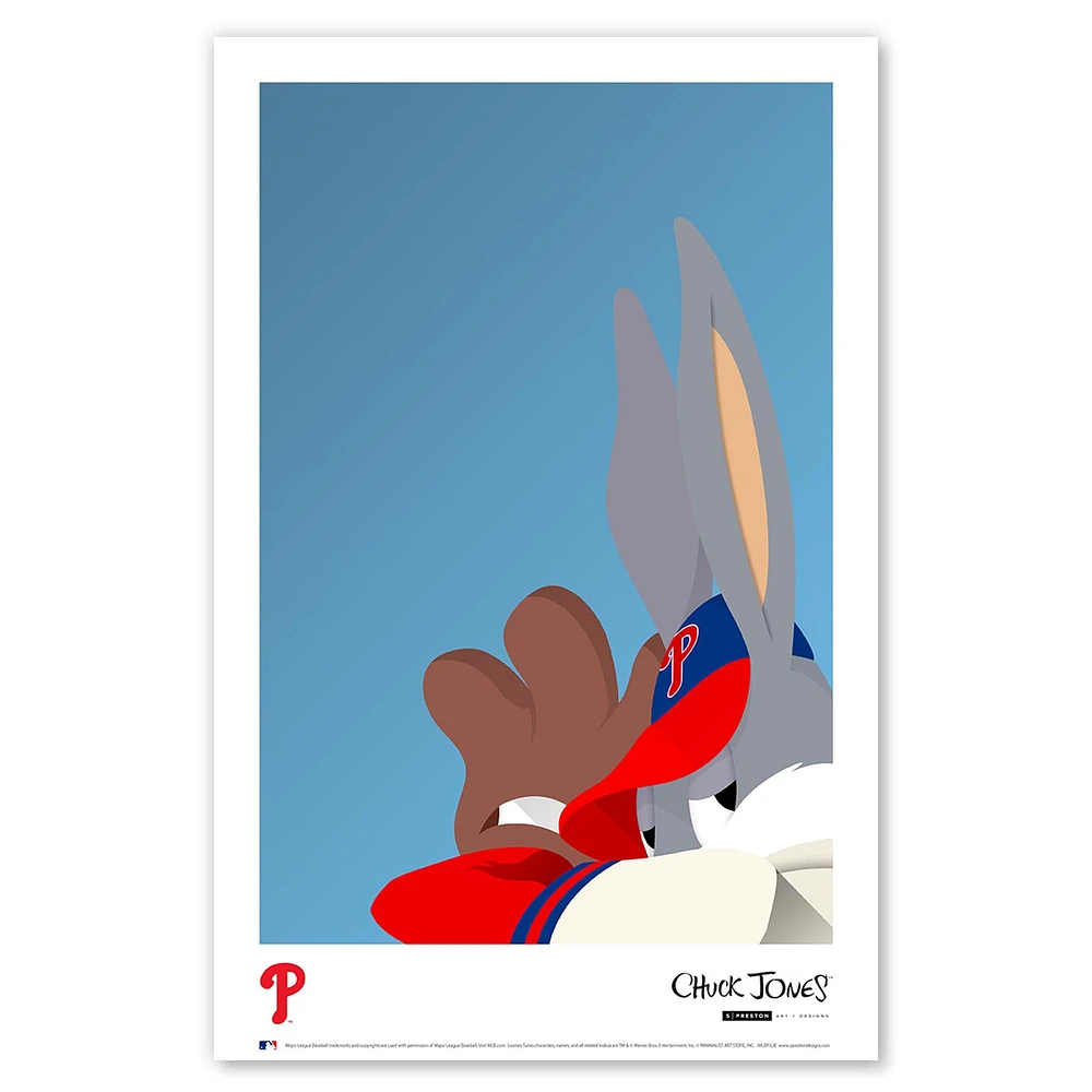 Bugs Bunny Philadelphia Phillies 11" x 17" Minimalist Looney Tunes Poster Print