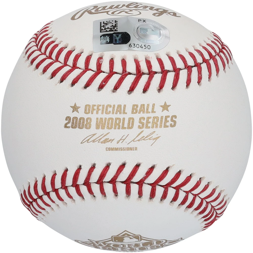 Chase Utley Philadelphia Phillies Autographed 2008 MLB World Series logo Baseball with "Ring the Bell" Inscription