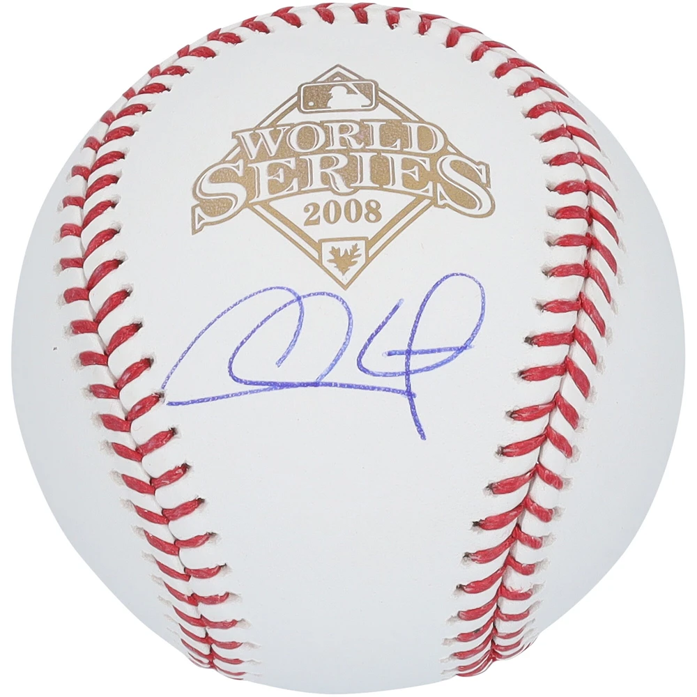Chase Utley Philadelphia Phillies Autographed 2008 World Series Logo Baseball 