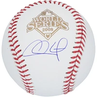 Chase Utley Philadelphia Phillies Autographed 2008 World Series Logo Baseball 