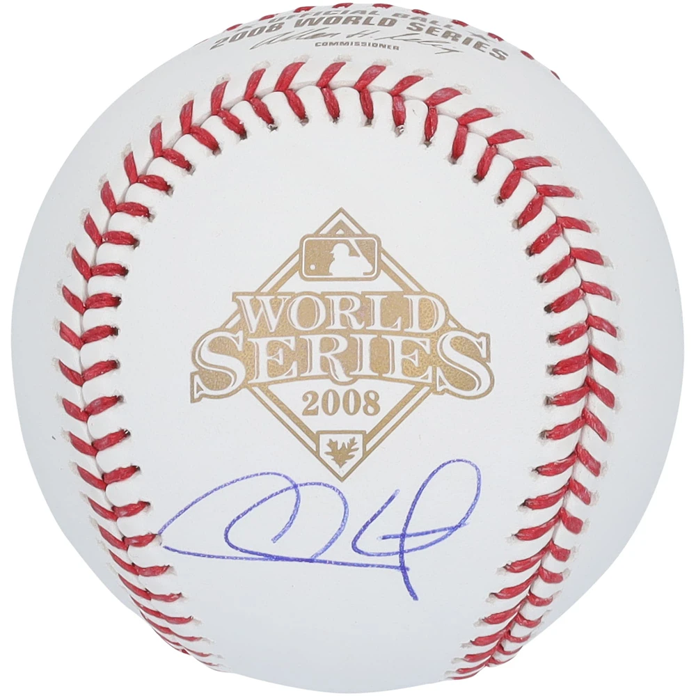 Chase Utley Philadelphia Phillies Autographed 2008 World Series Logo Baseball 