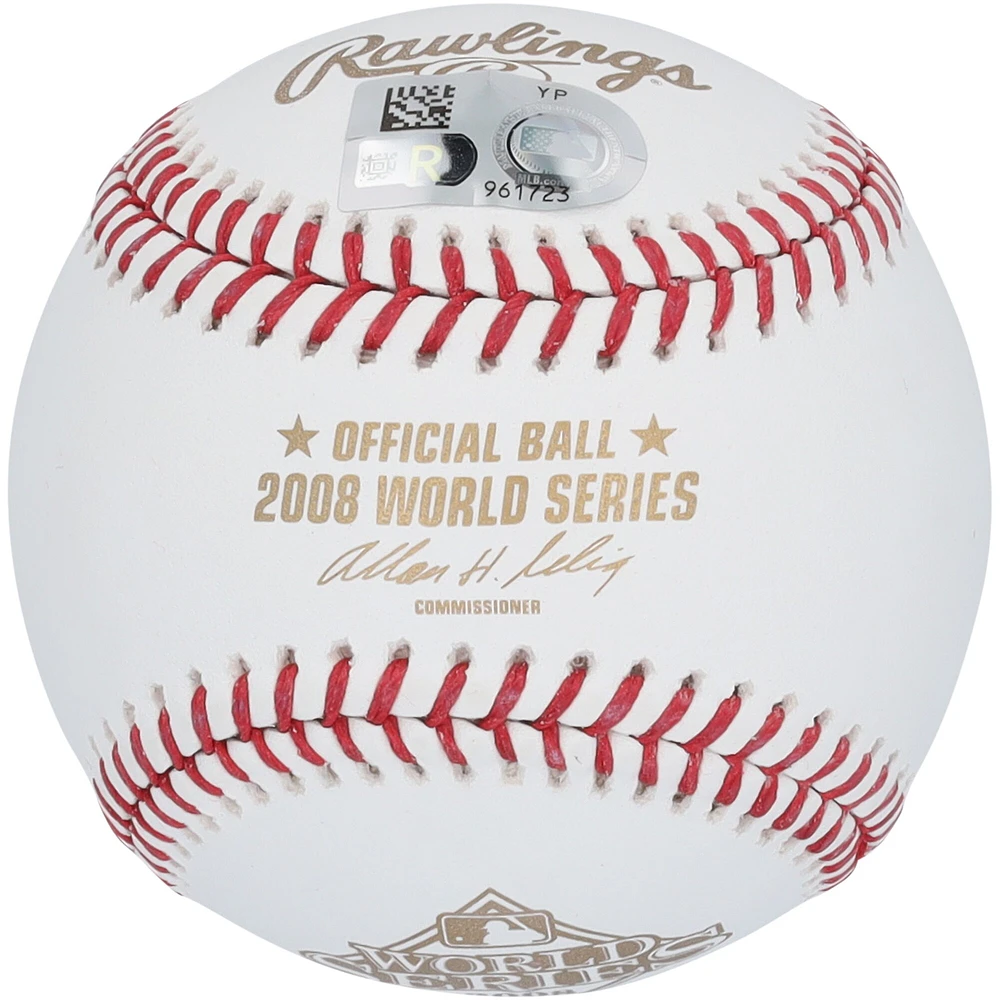 Chase Utley Philadelphia Phillies Autographed 2008 World Series Logo Baseball 