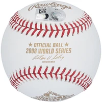 Chase Utley Philadelphia Phillies Autographed 2008 World Series Logo Baseball 