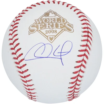 Chase Utley Philadelphia Phillies Autographed 2008 World Series Logo Baseball 