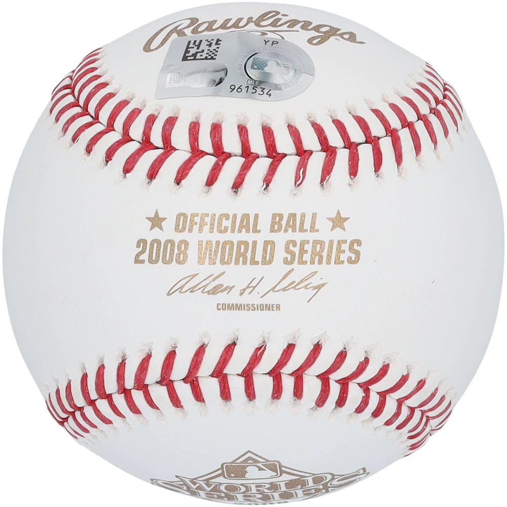 Chase Utley Philadelphia Phillies Autographed 2008 World Series Logo Baseball with "2008 WS Champs" Inscription