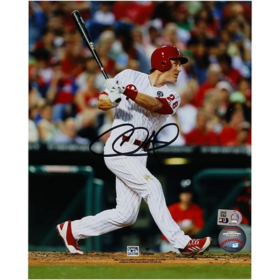 Chase Utley Philadelphia Phillies Autographed 8" x 10" White Swing Photograph