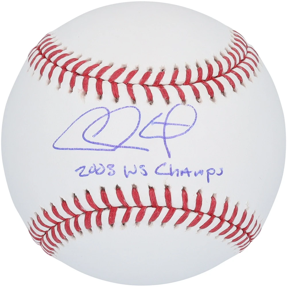 Chase Utley Philadelphia Phillies Autographed Baseball with "2008 WS Champs" Inscription