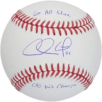 Chase Utley Philadelphia Phillies Autographed Baseball with "6x All Star" & "08 WS Champs" Inscriptions