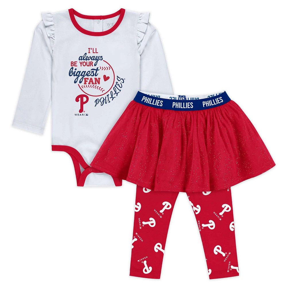 Ensemble tutu trois pièces pour nouveau-nés et nourrissons par Erin Andrews Philadelphia Phillies