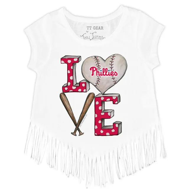 Tiny Turnip Philadelphia Phillies Infant Red Heart Banner Bodysuit