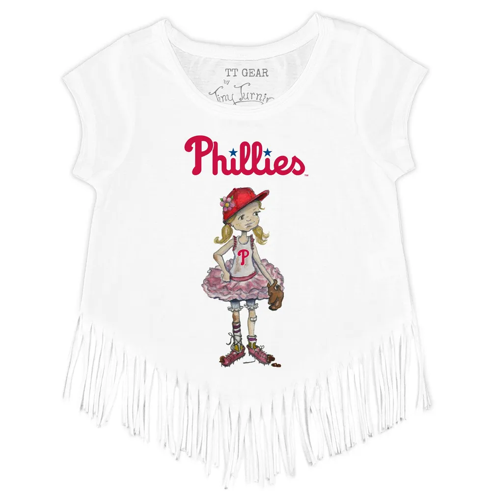 Lids Philadelphia Phillies Tiny Turnip Women's Heart Bat T-Shirt - White