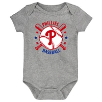 Lot de 3 bodies bleus pour bébé Philadelphia Phillies Batter Up