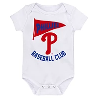 Ensemble de 3 bodys Fan Fanatics Philadelphia Phillies Pennant pour bébé